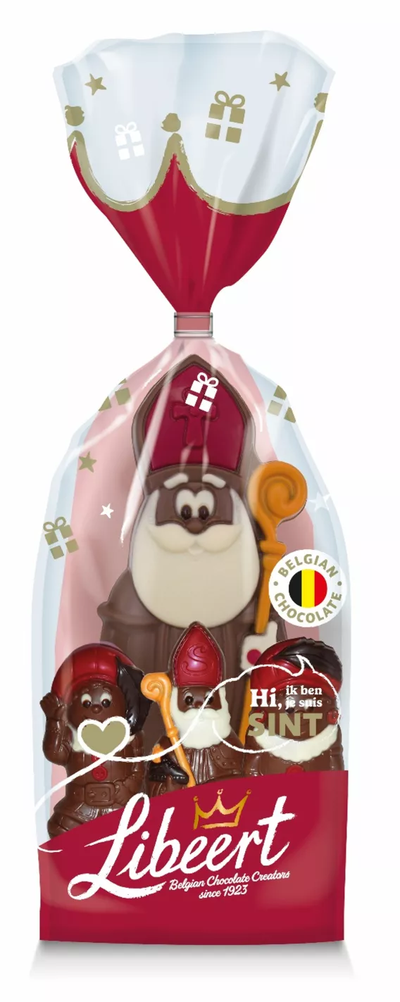 grand st nicolas avec figurines chocolat